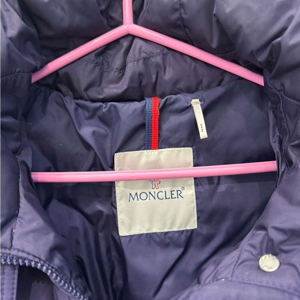 Authentic Moncler Purple Peplum Hooded Coat Women’s Size 2 - Picture 8 of 13